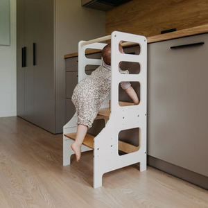 Cama de madera de estilo europeo moderno para niños, muebles Montessori, torre de cocina, taburete para cocina de granja - Product Image 1