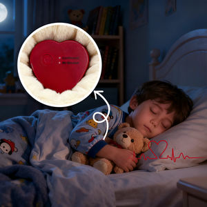 Module de peluche personnalisable avec battement de cœur nocturne, apaise les peurs de l'heure de coucher avec des sons de battement de cœur réconfortants pour le sommeil en solo - Product Image 1