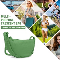 Sac bandoulière croisé tendance en nylon, petit format, pour femmes et hommes, style hobo imperméable avec fermeture éclair