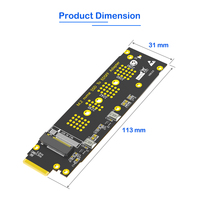 Adaptateur M.2 NVMe SSD EDSFF E1.S en métal 2230-2280 M-Key pour serveur/centre de données, stockage de bureau 128 Gbit/s, échange à chaud, en stock