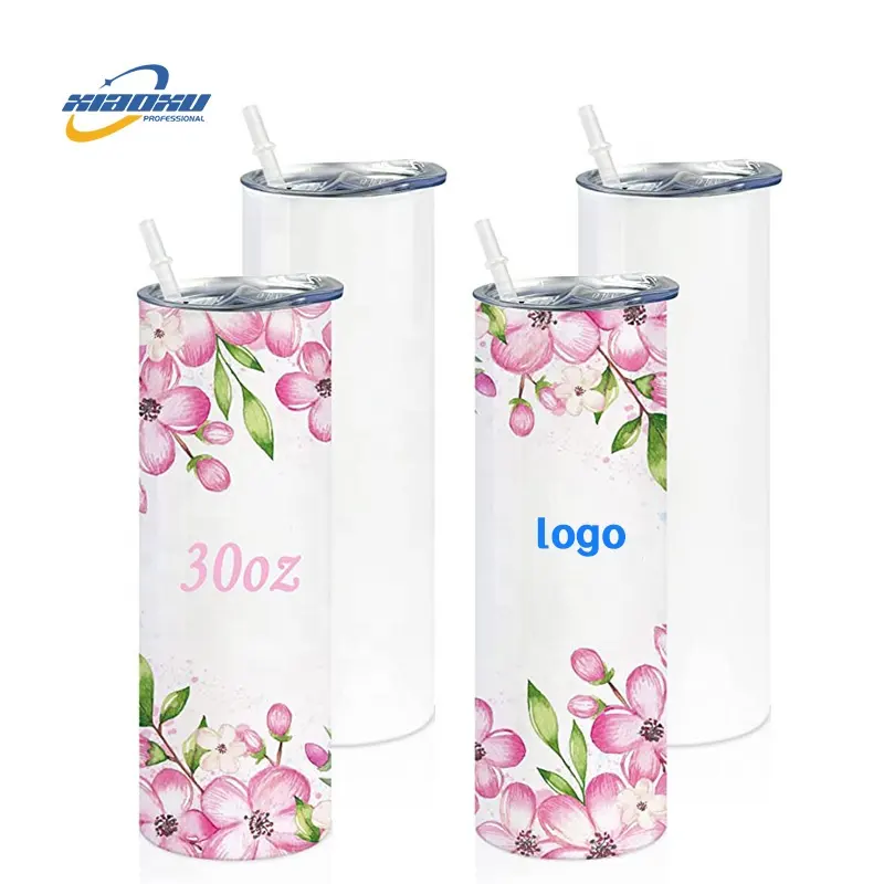 Hot bán 15OZ 20oz 30oz thép không gỉ Ly Trắng thăng hoa trống thẳng Skinny Tumbler có nắp đậy cho in ấn