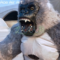 Costume de gorille gonflable en fourrure pelucheuse, costume de marche intégral pour événements