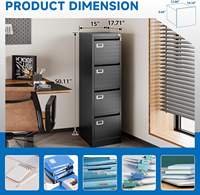 Armoire de classement verticale moderne à 4 tiroirs avec serrure à clé, armoire de classement métallique pré-assemblée pour le bureau et le rangement à domicile, blanc