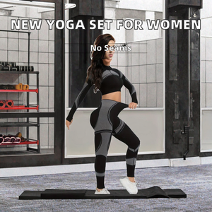Nouvelle Collection 2026 – Ensemble de Sport Yoga 2 Pièces Écologique pour Femme : Haut Zippé et Legging Taille Haute pour Automne/Hiver - Product Image 2