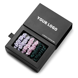 Шелковые галстуки для волос на заказ, сорт Oragnic шелк 22 Momme 6A с OEKO-TEX, резинки для волос из 100% тутового шелкопряда, без повреждений - Product Image 1