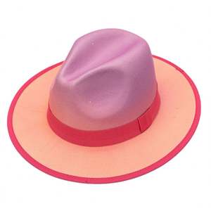 Chapeau de couleur dégradé européen et américain unisexe New Double Felt Street Trend Custom Adult Panama Hats - Product Image 5