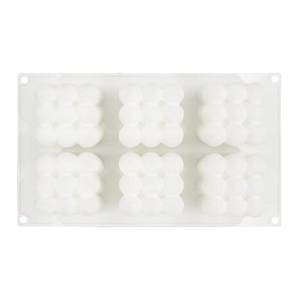 MUYULINS DIY 3D Cube <b>Silicone</b> Mousse Cake 6-Cavity Dessert Handmade Candle Making Mold Reusable Baking <b>Tool</b> - Product Image 3