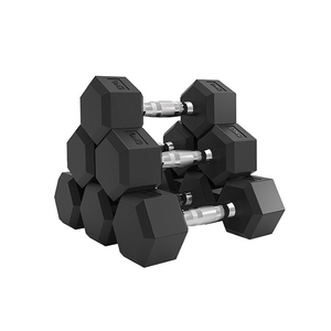 Exercices de gymnastique De Levage De Poids En Fonte de Couleur Noire Haltère Hexagonale Enduite En <span class=keywords><strong>Caoutchouc</strong></span> - Product Image 6