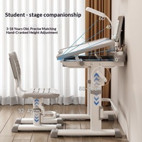 Ensemble de bureau et chaise en métal pour enfants, pour les élèves du primaire, hauteur réglable, design simple, utilisation à domicile