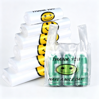 Sac en plastique transparent de qualité alimentaire avec poignée perforée, impression de logo, taille personnalisée, épais, pour boulangerie, confiserie, bonbons, emballage alimentaire