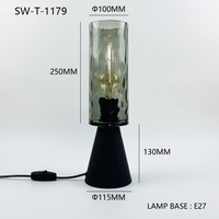 Lampe de table vintage en verre créative pour bureau, lecture nocturne, chambre à coucher, lampe de chevet design E27