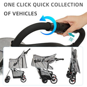 कुत्ते और बिल्ली के आउटडोर उपयोग के लिए कार्बन स्टील 4-व्हील फोल्डेबल पालतू - Product Image 3