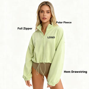 Chaqueta Oversize para Mujer ARLAN con Logotipo Personalizado, Sudadera con Cremallera de Forro Polar, Chaqueta Corta de Sherpa, Abrigo de Forro Polar para Mujer - Product Image 1