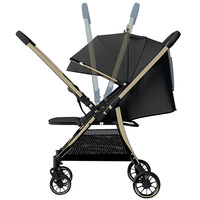 Poussette de luxe pour bébé avec cadre en acier inoxydable, légère, pliable, système de voyage, 8 roues EVA, multifonction, couleur et logo personnalisés