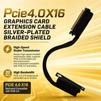 Câble Riser PCIe 4.0 X16 à 270 Degrés, 32 Go/s, Fil Plaqué Argent, Isolation en Téflon, Maille Tressée, Montage Vertical GPU, Câble PC