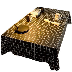 Solid Color Checkered Pvc <b>Tablecloth</b> Rectangle Home Oilproof Wash Free Waterproof Placemat For Dining Room - Product Image 2