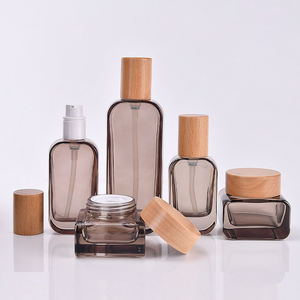 Venta al por mayor claro esmerilado cosmético cuidado de la piel crema tarro desmaquillante <span class=keywords><strong>agua</strong></span> <span class=keywords><strong>micelar</strong></span> esencia cuerpo cara suero botella de vidrio conjuntos - Product Image 6