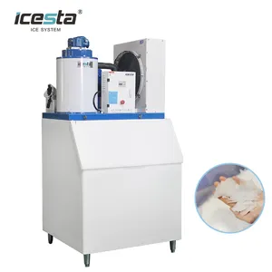 Icesta 1 Ton Commercial New Flake Ice Machine Ice Maker For Super Market Fish Cooling Flake Ice