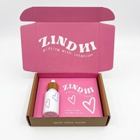 Caja de Embalaje de Cartón Corrugado Ecológica, Hecha con Materiales Reciclados, Diseño Moderno en Rosa, Personalizable, para Regalos, Cosméticos y Productos Esenciales