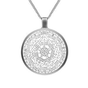 Collier de mode en acier inoxydable 316l plaqué or 18 carats, symbole occulte ésotérique sacré, bijoux le sceau de Dieu - Product Image 1