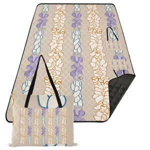 Waterproof Outdoor Quilting <b>Camping</b> Picnic <b>Mat</b> Hawaii Flowers Print Tote Bag extra LargeTravel <b>Camping</b> Rug - Product Image 1