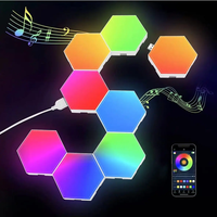 Lumière quantique RVB Led intelligente hexagonale modulaire télécommandée décoration créative Led veilleuse lumière de salle informatique