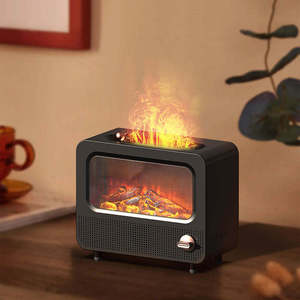 7 màu sắc dẫn lò sưởi ngọn lửa độ ẩm Tinh dầu khuếch tán tiếng ồn trắng chất lượng cao 3D lò sưởi hương thơm không dây kết nối - Product Image 1