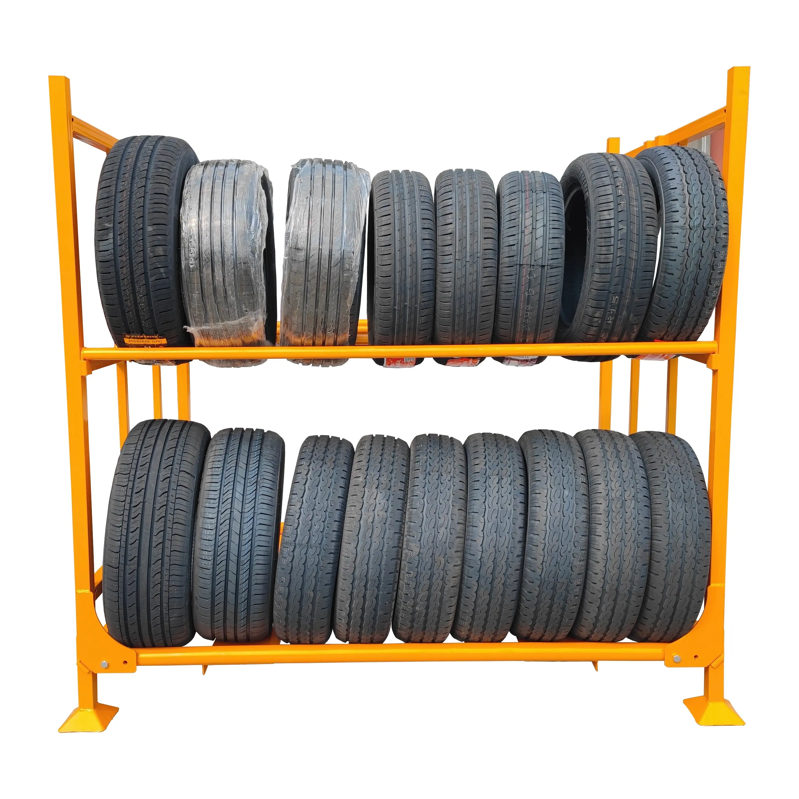 Vendita calda commerciale stack pallet in metallo scaffalature per moto camion impilamento scaffali di scorta display pneumatico di scorta