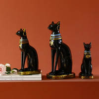 Adornos Creativos de Gatos Egipcios Exóticos, Artesanías de Resina, Sujetalibros Decorativos Prácticos, Portavelas, Artículos de Decoración y Regalos