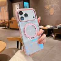 Coque transparente antichoc avec support magnétique et chargement sans fil pour iPhone 18/17 Pro Max