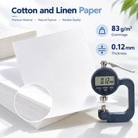 Papier de sécurité 83 g/m² avec fibres UV invisibles, coton et lin, imperméable, amidonné, 65 % coton, 20 % lin, 15 % bois, inviolable, vierge, 100 pièces