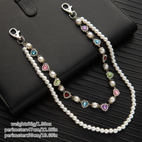 Chaîne de pantalon vintage multicouche avec perles, pendentif croix en strass, chaîne de portefeuille, chaîne de ceinture Harajuku Hip Hop pour femmes et hommes