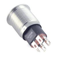 ONPOW GQ16-KH-11ET/J/S 16mm, tombol tekan on off, aktuator datar Terminal Pin titik pencahayaan, IP65