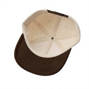 Casquette Snapback Unisexe 5 Panneaux en Toile Crème et Marron, Visière Décontractée Ajustable, 100% Coton, Taille Adulte, Printemps Automne - Product Image 5