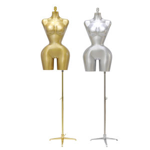 BBL Vestido <span class=keywords><strong>de</strong></span> PE con curvas para <span class=keywords><strong>mujer</strong></span> Forma <span class=keywords><strong>de</strong></span> parte superior del cuerpo Medio cuerpo Torso femenino Maniquí <span class=keywords><strong>de</strong></span> FRP dorado con <span class=keywords><strong>busto</strong></span> <span class=keywords><strong>de</strong></span> caderas grandes para uso <span class=keywords><strong>de</strong></span> bufanda - Product Image 5