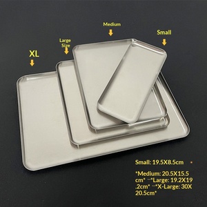 Koreanischer Stil 304 Edelstahl Rechteckiges Modernes Minimalistisches Kaffeehaus-Tablett Dessert-Kuchen-Tablett Kommerzielles Goldenes Serviertablett - Product Image 2