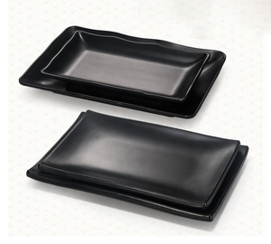 Japanese Style Black Melamine Rectangle Dinner <strong>Plate</strong> Sushi <strong>Serving</strong> Dish for Restaurant Hotel Catering Use - Product Image 5