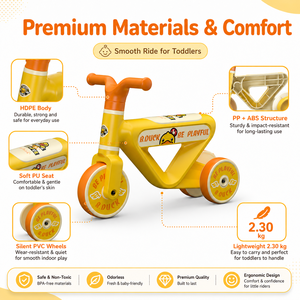Bicicleta de Equilibrio para Bebés Luddy, Juguete Autorizado B.Duck, Andador de 4 Ruedas para Niños Pequeños, Cuerpo de HDPE, Ruedas de PVC, Triciclo para Niños de 1 a 3 Años - Product Image 2