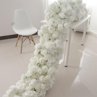 FL-017 Blanc Rose Branches De Fleurs De Cerisier Chemin De Table Fleurs Guirlande Faux Floral Rangée pour La Fête De Mariage