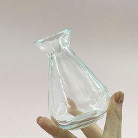 Diffuseur de parfum de luxe en verre à large ouverture de 140 ml, forme unique de sablier, bouteille en verre transparent avec bouchon en liège, pour assainisseur d'air domestique