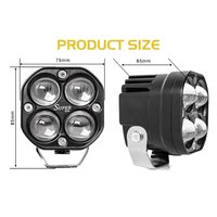 Nouvelle lampe de travail LED 12V 3 pouces 40W 4000 Lm bicolore, phare antibrouillard tout-terrain pour camion, VTT, UTV, moto