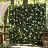 Mur de fleurs artificielles en soie pour mariage, toile de fond 8ft x 8ft personnalisable, décoration de célébration de mariage 3D de luxe