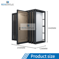 Boya Présentoir personnalisé en bois moderne avec porte coulissante métallique et hauteur réglable pour salons professionnels et expositions
