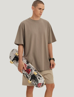 T-shirt personnalisé respirant en coton double fil 260G, coupe épaules tombantes, taille européenne, pour adolescent, idéal pour la création de tendances aux couleurs vives et éclatantes.