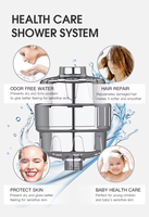 Filtre de douche à grand débit pour éliminer le chlore résiduel, 15 niveaux, 20 niveaux, 22 niveaux, purificateur d'eau de douche pour la beauté de la peau
