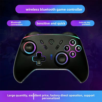 Manettes de jeu pour PC, manette sans fil avec retour haptique et effet de lampe RVB pour Switch
