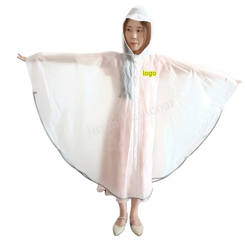 customize best quality reusable waterproof pvc rain poncho low price women's fashionable raincoat custom