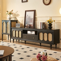 Meuble TV de luxe Foshan, console longue en bois, étagère, banc, meuble TV large pour salon, meuble TV moderne