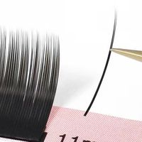 Extensions de cils en faux vison ultra-doux mat à double pointe, à brins simples, effet air-flattened, 0,15 mm, de Chine