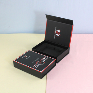 Luxury Small <b>Black</b> Fancy Magnetic Flip Top <b>Gift</b> <b>Box</b> Cosmetics Packaging <b>Box</b> - Product Image 2